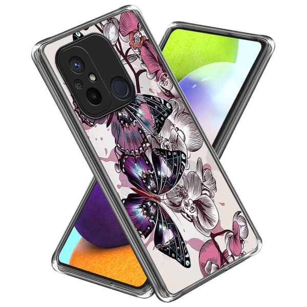 Deco Xiaomi Redmi 12C cover - Lilla Sommerfugle Purple