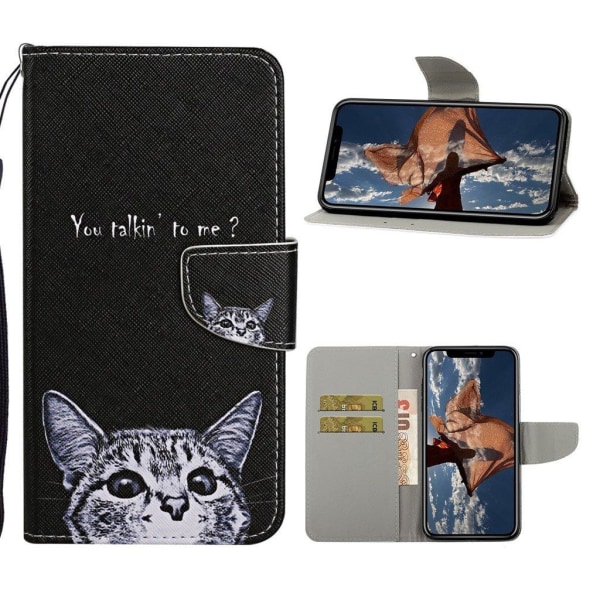 Wonderland iPhone 12 Pro Max flip case - Cat and Sentence Silver grey