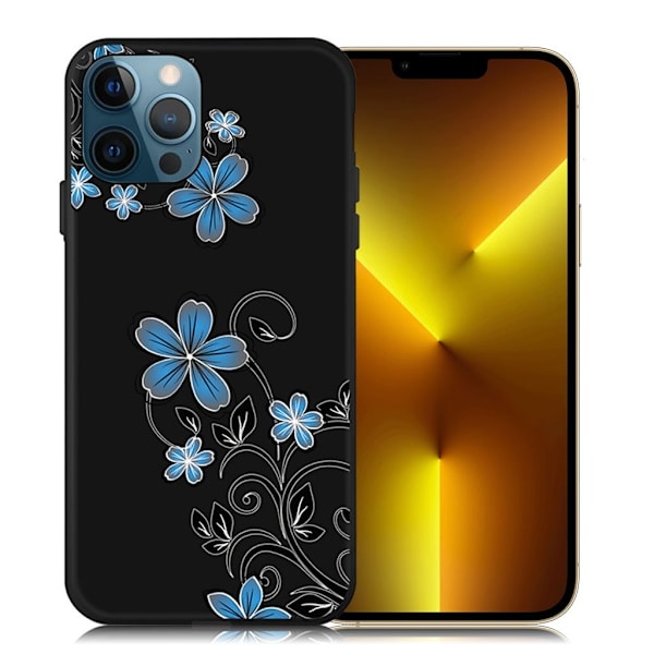 Imagine iPhone 13 Pro Max Suojakotelo - Blue Flowers Blue