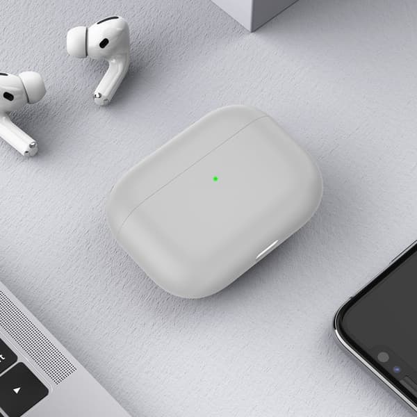 AirPods 3 enkelt silikonetui - Lysegrå Silver grey