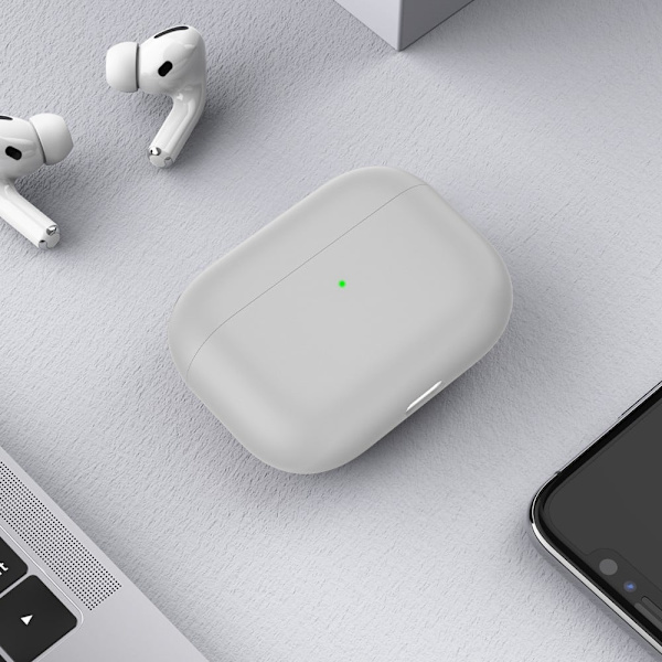 AirPods 3 simpelt silikoneetui - Lysegrå Silver grey