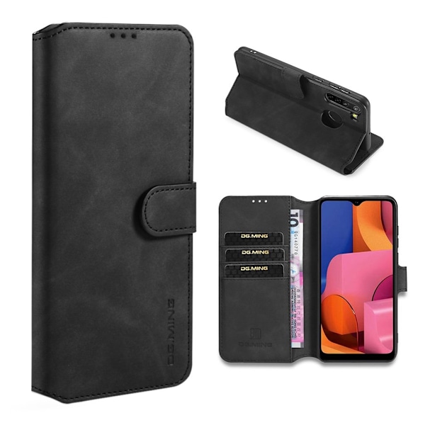 DG.MING Samsung Galaxy A21 retrokuoret - Musta Black