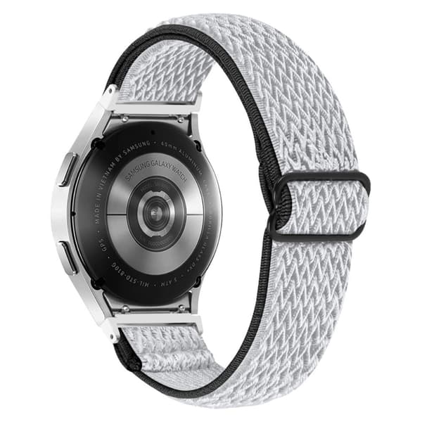 Samsung Galaxy Watch 5 / 5 Pro / 4 nylon urrem - Sort Hvid White