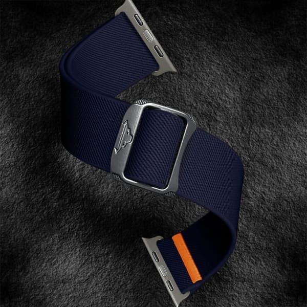 Nylonrem til Apple Watch Series 41mm - 40mm - 38mm Elastisk bånd - Mørkeblå Blue