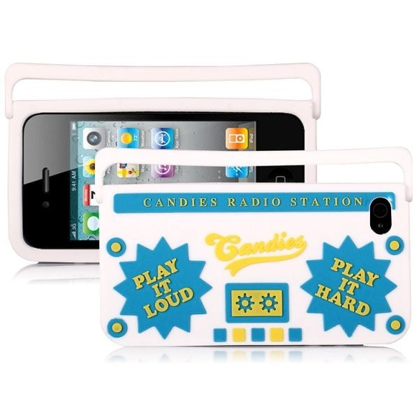 Ghetto Blaster (vit) iPhone 4/4S-skal Vit