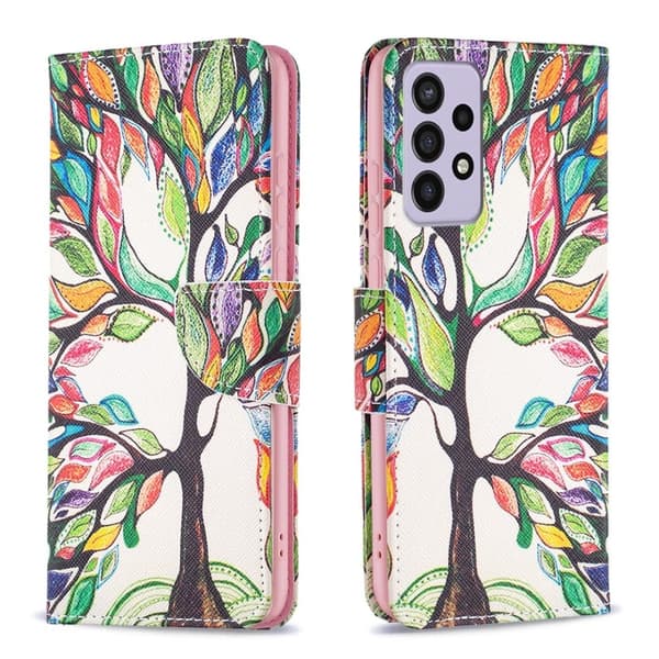 Wonderland Samsung Galaxy A73 Flip Etui - Life Træ Multicolor