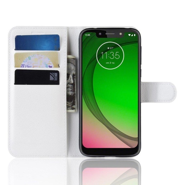 Motorola Moto G7 Play litchi skin læderetui - Hvid White