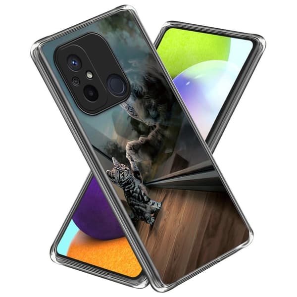 Deco Xiaomi Redmi 12C skal - Spegel Katt Silvergrå