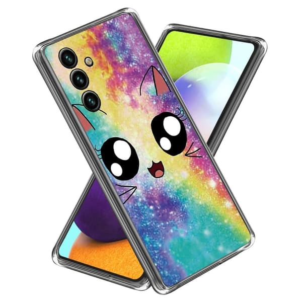 Deco Samsung Galaxy M14 Etui - Regnbue Kat Multicolor
