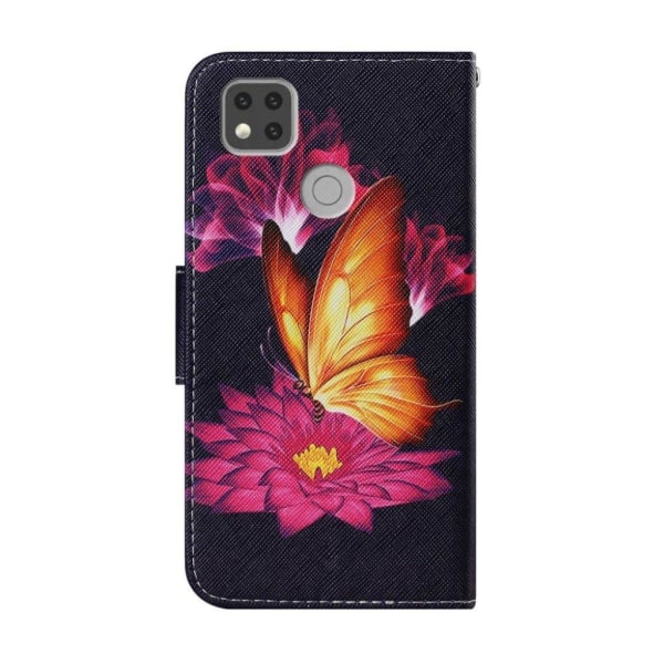 Wonderland Xiaomi Redmi 9C Flip etui - Lotus og sommerfugl Black