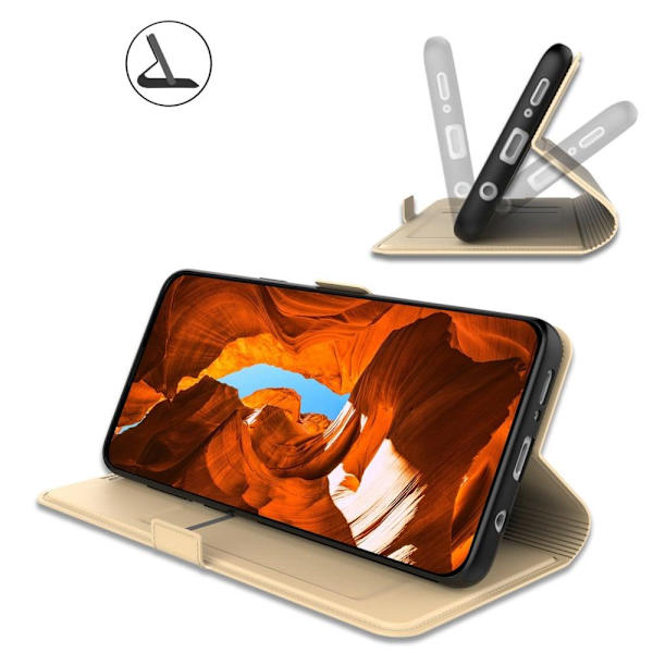 Sileä ja ohut premium-PU-nahkakotelo Samsung Galaxy S23 Plus - Kulta Gold