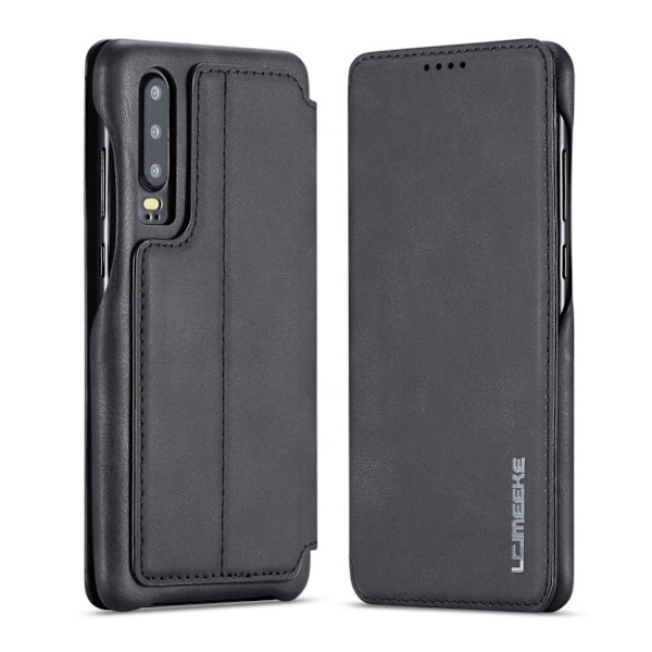 LC.IMEEKE Huawei P30 nahkainen suojakotelo - Musta Black