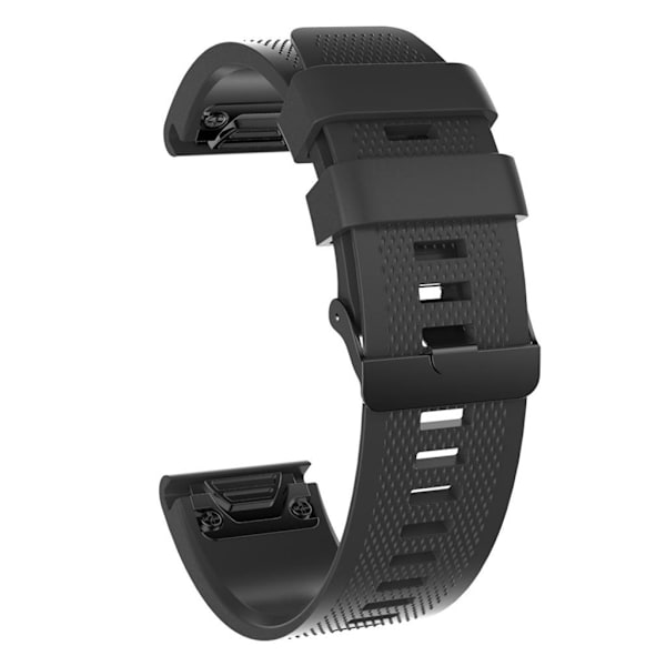 26mm Garmin Fenix 5X / 5X Plus / Fenix 3 / 3 HR silikone Urrem - Sort Black