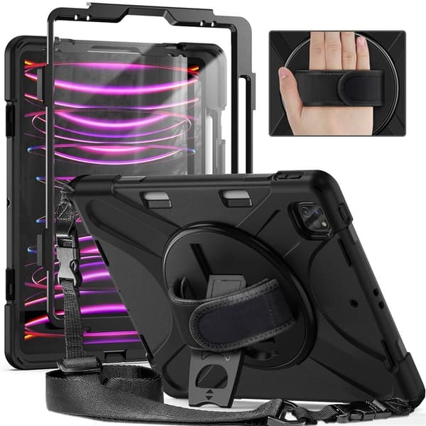 iPad Pro 12,9 tommer (2018) X-Shape combo deksel  - All Black Black