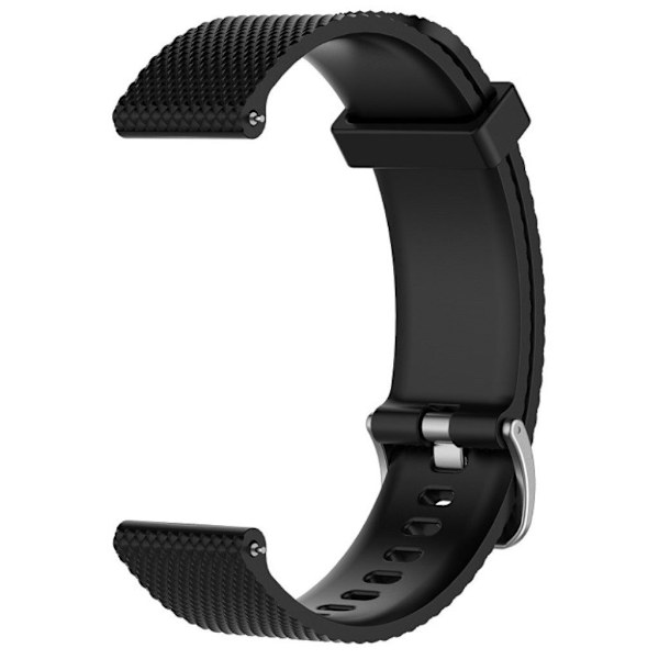 20mm Universal simple silicone watch strap - Black Svart