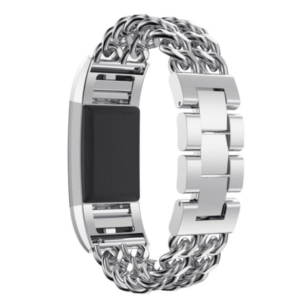 Fitbit Charge 2 Galvanoitu Cowboy Kellon Ranneke - Hopea Silver grey