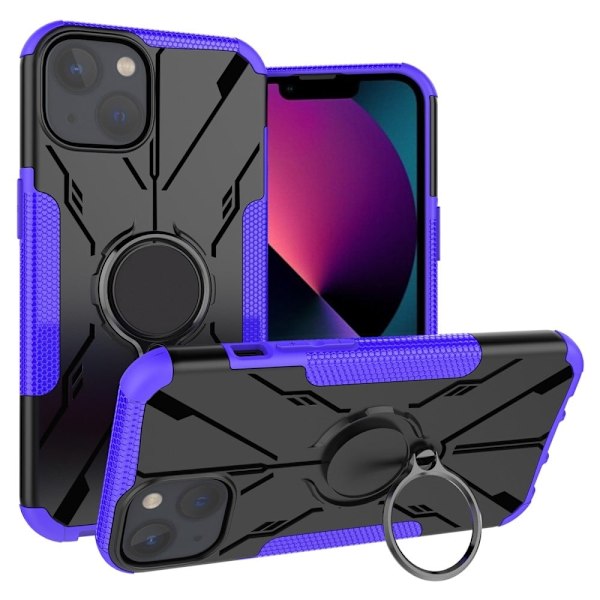 iPhone 13 6,1 tommer Bumpresistent and Flexible Phone Drop-proof Cover Anti-scratch Back Case with Ring Kickstand - Lilla Purple