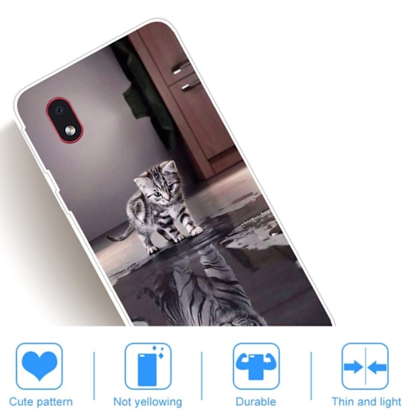 Deco Samsung Galaxy A01 Core Etui - Katt og Tiger Reflection Silver grey