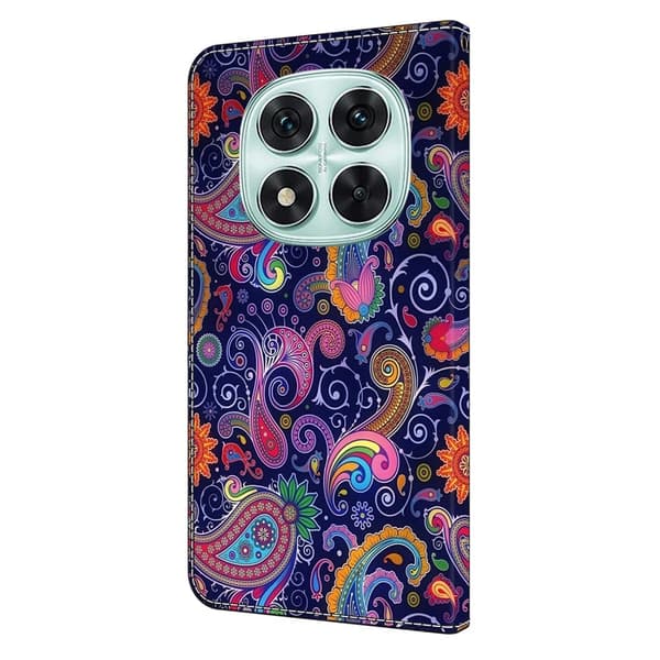Xiaomi Redmi Note 14 Pro 5G plånboksfodral mönster utskrift stativ läder flip telefonskydd - Etnisk Vinranka Lila