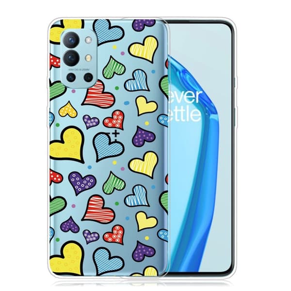 Deco OnePlus 9R skal - Färgglada Hjärtan multifärg