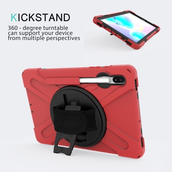 Samsung Galaxy Tab S6 X-Shape combo case - Punainen Red