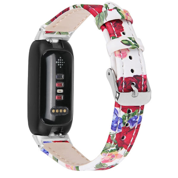 Fitbit Inspire 3 Ægte læderrem - Blomster Af Blå Og Rose Multicolor