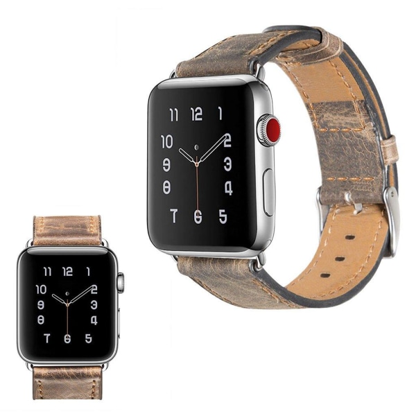 Apple Watch Series 5 40mm cool ægte læder urrem - Kaffe Brown