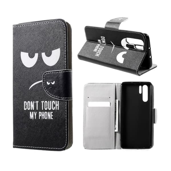 Huawei P30 Pro kryds tekstur læder flip etui - Do Not Touch My Phone Multicolor