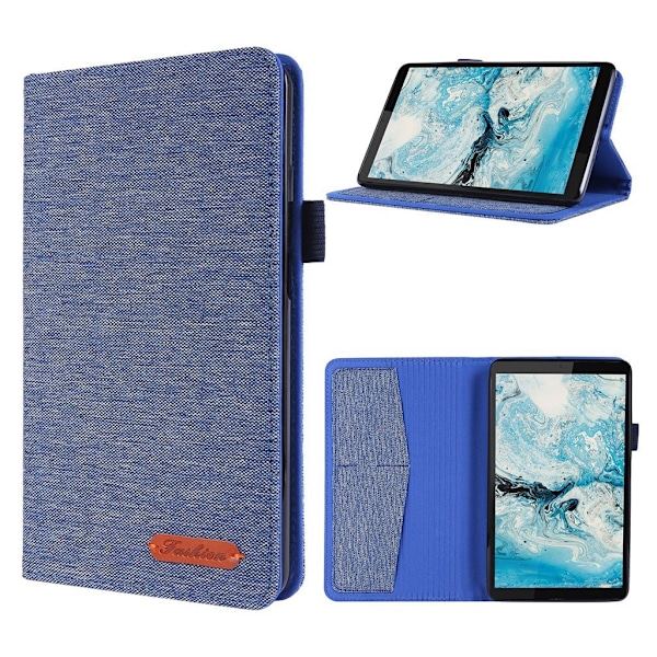 Lenovo Tab M7 læderetui med stoftema - Blå Blue