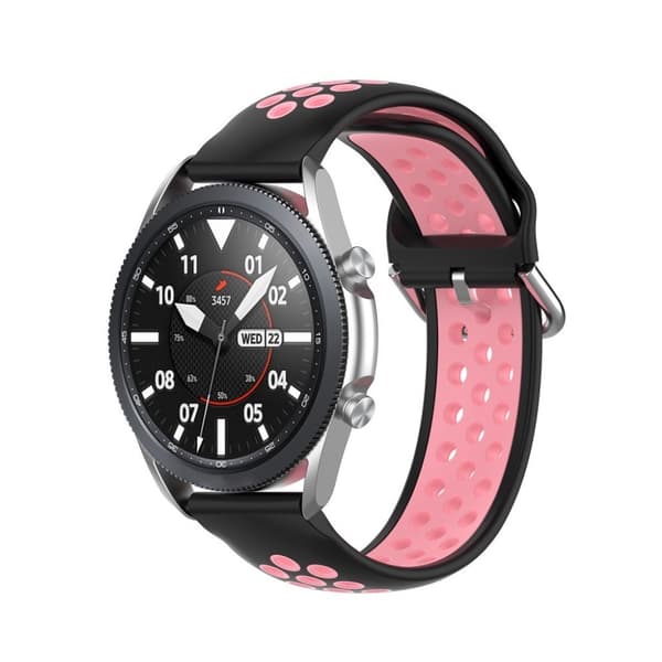 Samsung Galaxy Watch 3 (41mm) bi-farve silikone rem - sort / pink Black