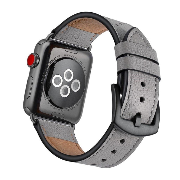 Crazy Horse Apple Watch Series 5 44mm ægte læder Urrem - Grå Silver grey