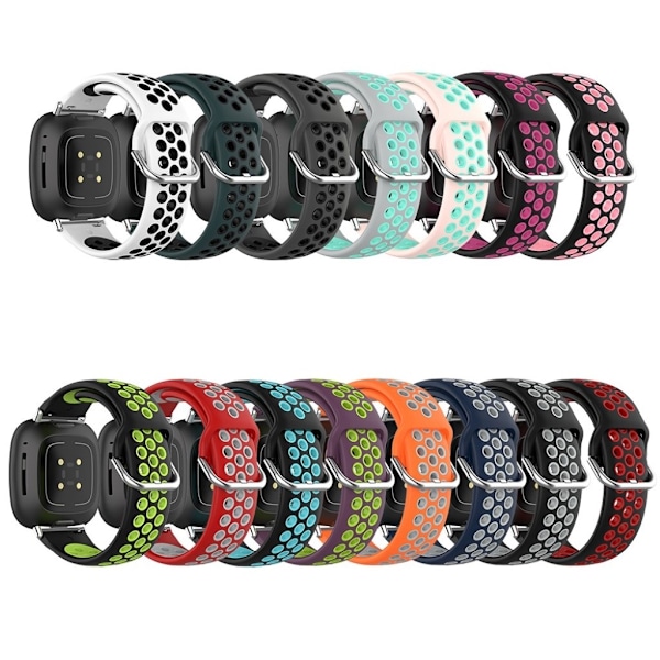 Fitbit Sense / Versa to-tonet silikone rem - sort / grå Black