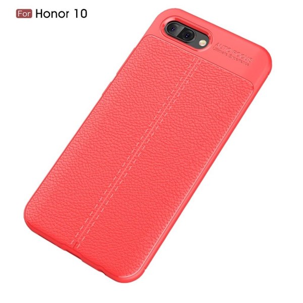 Huawei Honor 10 mobilskal TPU material mjuk flexibel skyddande litchi textur - Röd Röd