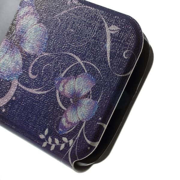 Moberg View Lær Etui Til Samsung Galaxy Ace 4 - Livlig Sommerfugl Multicolor