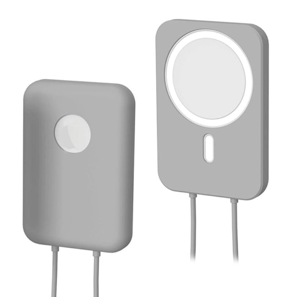 Apple MagSafe Charger ensfarvet silikonecover - Grå Silver grey