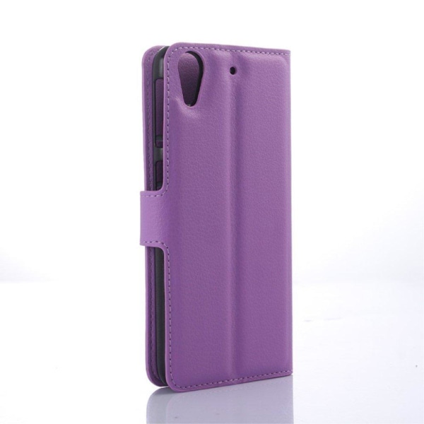 HTC Desire 650 Litsi Pintainen Nahkakotelo Lompakko - Violetti Purple