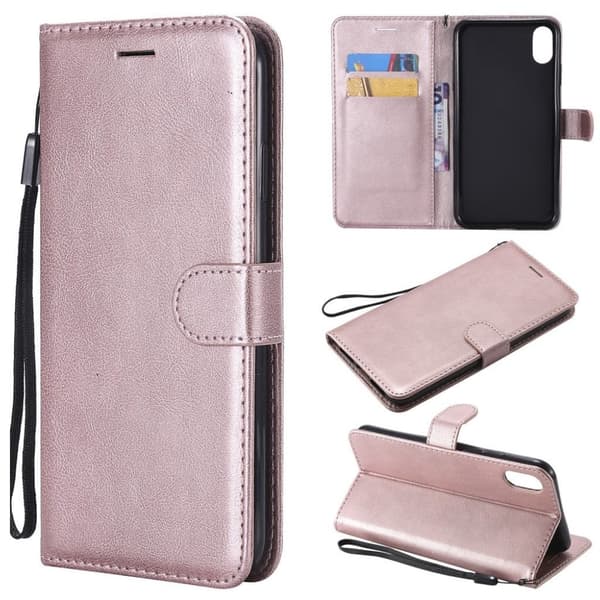 iPhone 9 Plus beskyttelses deksel av syntetisk skinn - rose gull Multicolor