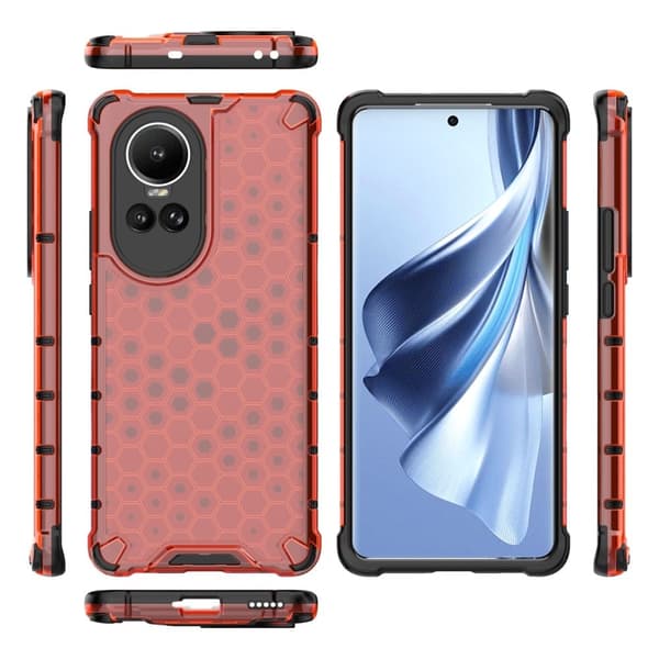 Bofink Honeycomb Oppo Reno10 Suojakotelo - Punainen Red