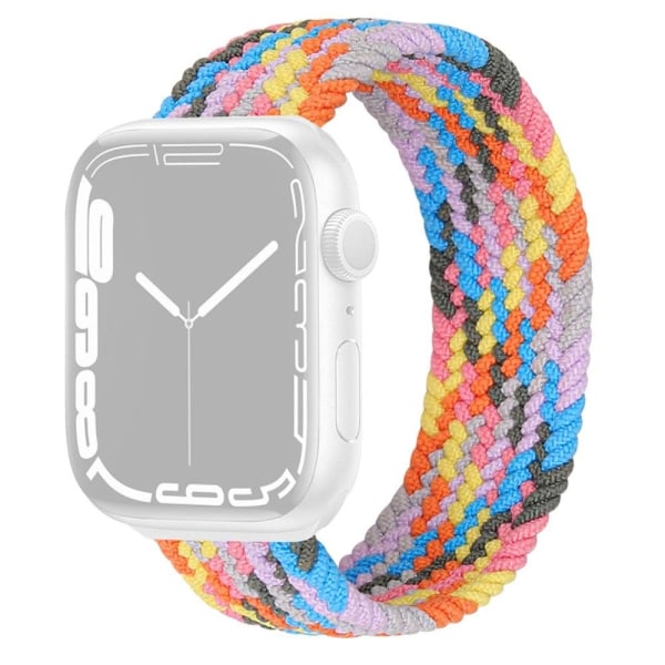 Apple Watch Series 8 (45mm) / Watch Ultra klockarmband i elastisk nylon - Regnbåge Socker Storlek: Xl multifärg