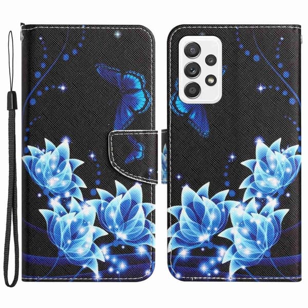 Wonderland Samsung Galaxy A52s 5G / A52 5g / A52 Flippetui - Blå Sommerfugl Blue