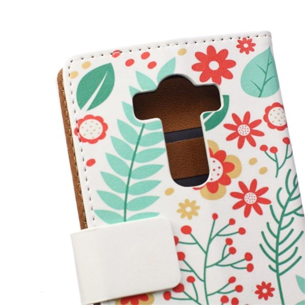 Moberg LG G4s Läder Fodral - Blommor & Blade multifärg