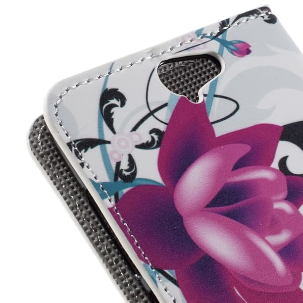 Moberg HTC One A9 Lær Etui - Lilla Blomster Purple