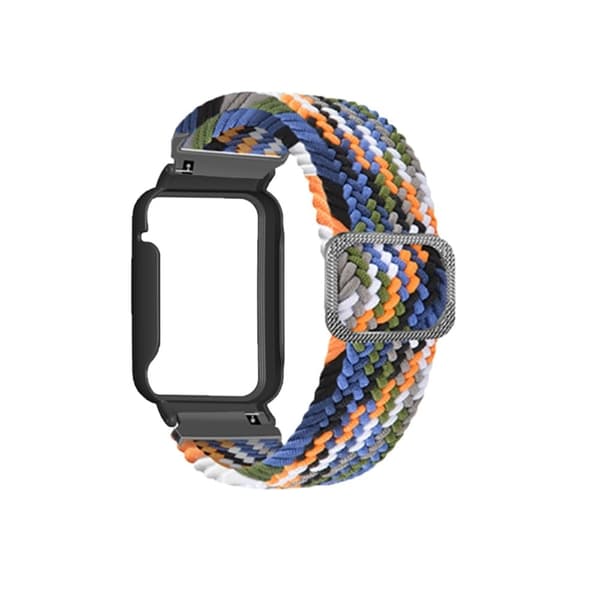 Xiaomi Mi Band 7 Pro nylon elastiskt klockarmband med skydd - Denim / Svart multifärg