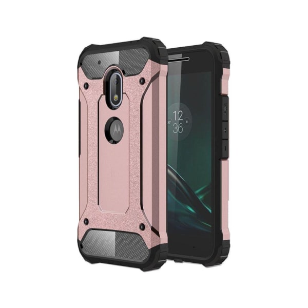 Rollo Motorola G4 Play Hybridskal - Rosa Guld Rosa