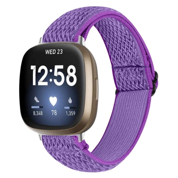 Fitbit Sense / Versa 3 elastiskt klockarmband med justerbart spänne - Lila Lila