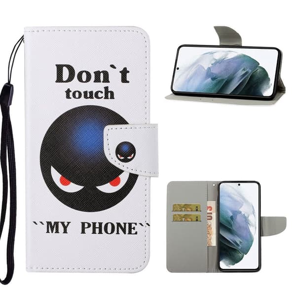 Wonderland Samsung Galaxy S21 FE Flippetui - Don't Touch My Phone White