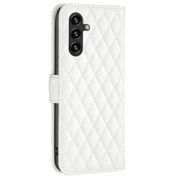 Rhombus mat Samsung Galaxy A15 flip etui - Hvid White