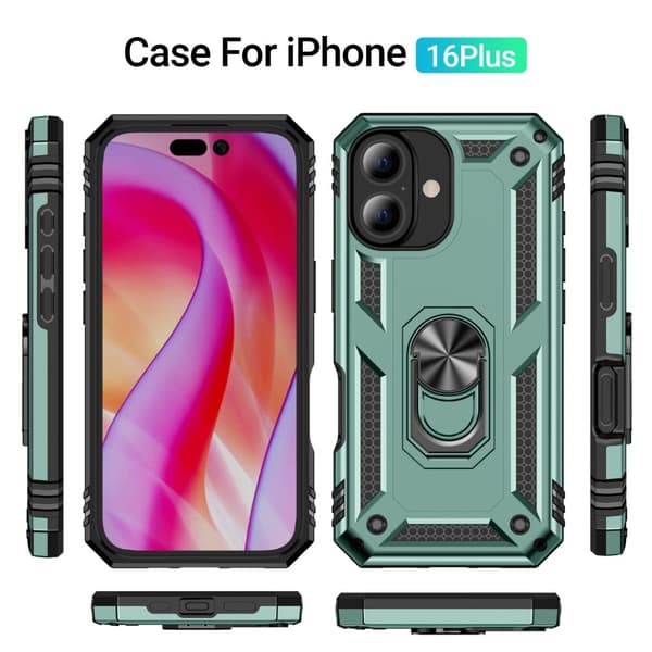 Bofink Combat iPhone 16 Plus cover - Sortliggrøn Green