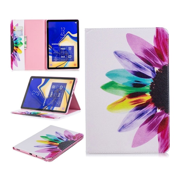 Samsung Galaxy Tab S4 beskyttelsesetui i kunstlæder med mønster - Farverige blade Multicolor
