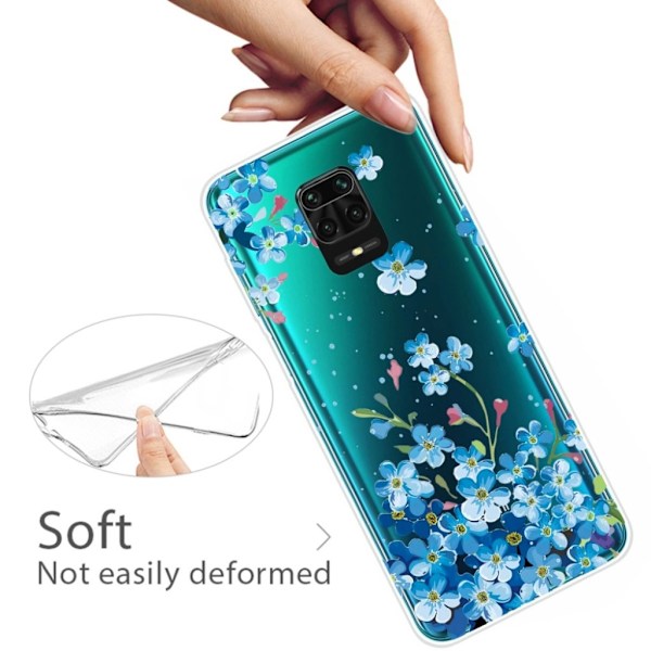 Deco Xiaomi Redmi Note 9 Pro / Note 9S / 9 Pro Max deksel - Blå blomster Blue